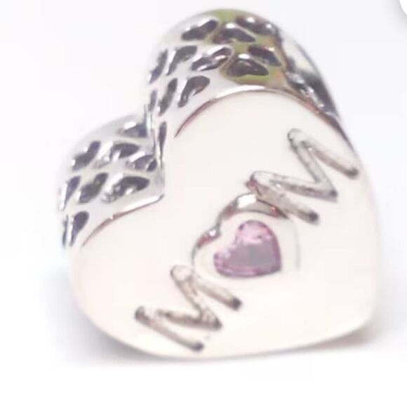 Pandora Jewelry - Pandora Sterling Silver Mother Heart Bead with Pink Stone NWT IN PACKAGING